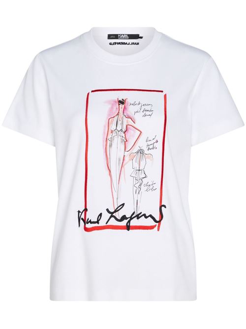 T-shirt donna con stampa Karl Lagerfeld | 245W1713100